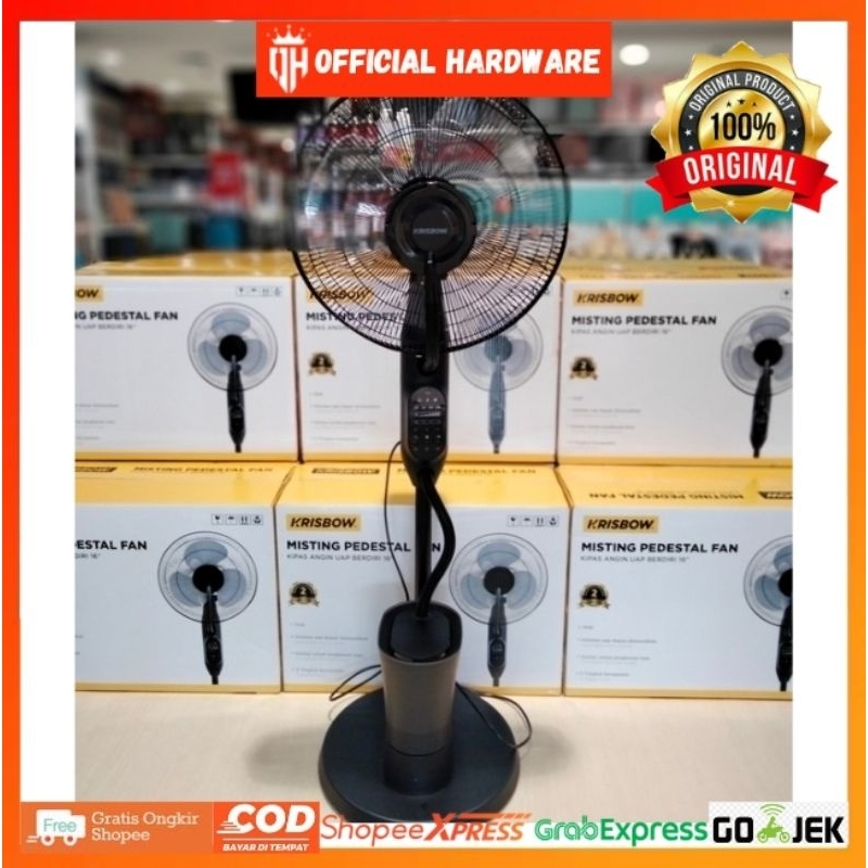 krisbow kipas angin uap 75 watt di lengkapi remot/kipas angin krisbow 16inci/kipas uap original