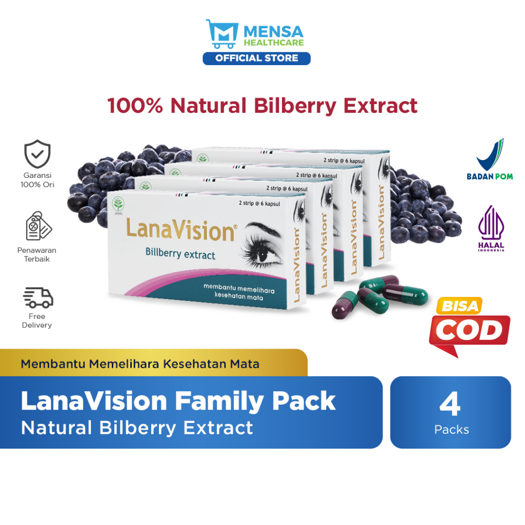 [Bundle Hemat] LanaVision Bilberry extract (Suplemen Mata Herbal / Kesehatan / Vitamin Mata / Vit / 