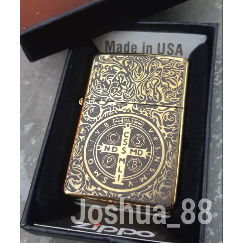 Zippo Korek Api Custom Ukir Constantine Benedict Gold Premium