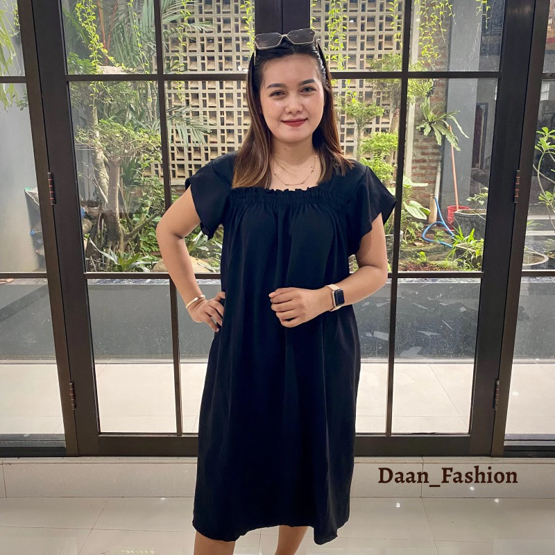 Dress Fuji Crinkle Airflow _ Midi Dress Polos Crinkle Airflow