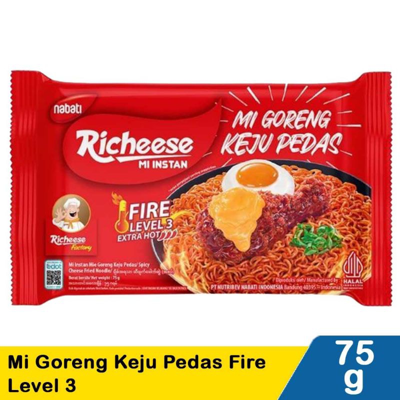 

Nabati Richeese Mi Goreng Keju Pedas Fire Level 3 75G