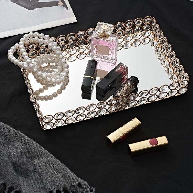 Baki Kotak Tisu Tray Nampan Dulang Kristal Persegi