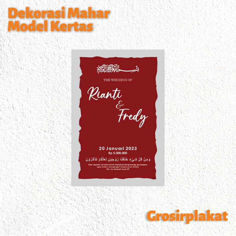 AKRILIK BACKGROUND BENTUK KERTAS Dekorasi Pernik Mahar Pernikahan Dekorasi Mahar Akrilik