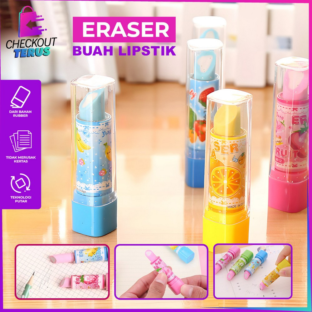 

CT A70 Penghapus Model Lipstik Karakter Buah Random Eraser Fruits Penghapus Pensil Eraser Buah Warna Warni Lucu Import