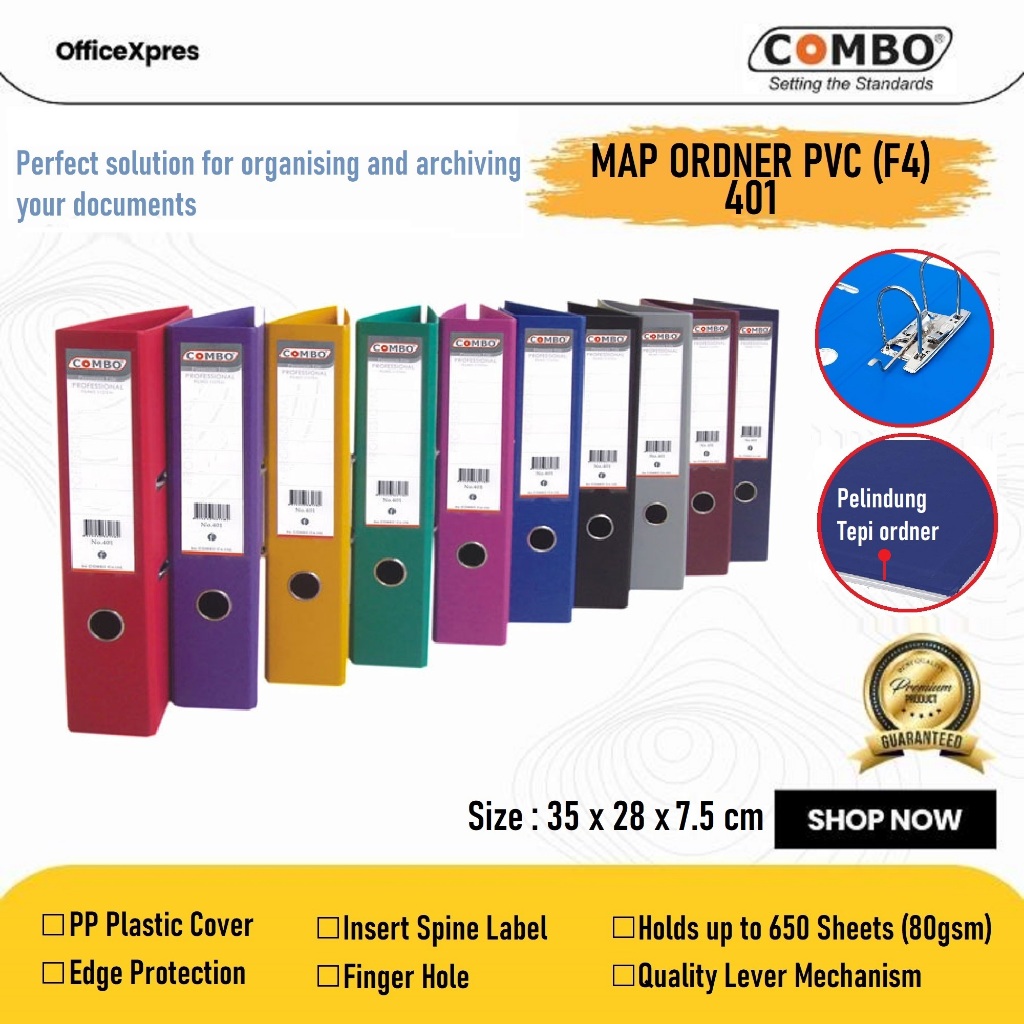 

Odner Map Folio Pvc Colour / Odner Map F4 / File Pvc 401 Warna Combo