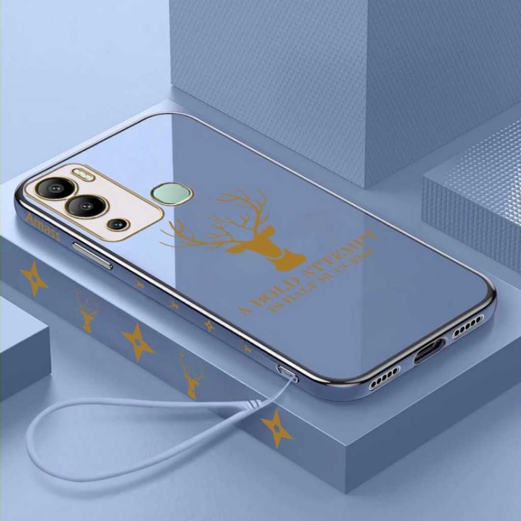 Case Infinix Hot 9 Play Silicone Softcase Plating Deer Plus Tali