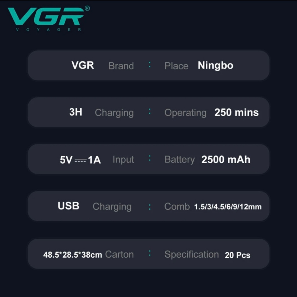 RK VGR HAIR CLIPPER V003 PROFESIONAL HAIR CLIPPER 9000 RPM VGR V 003