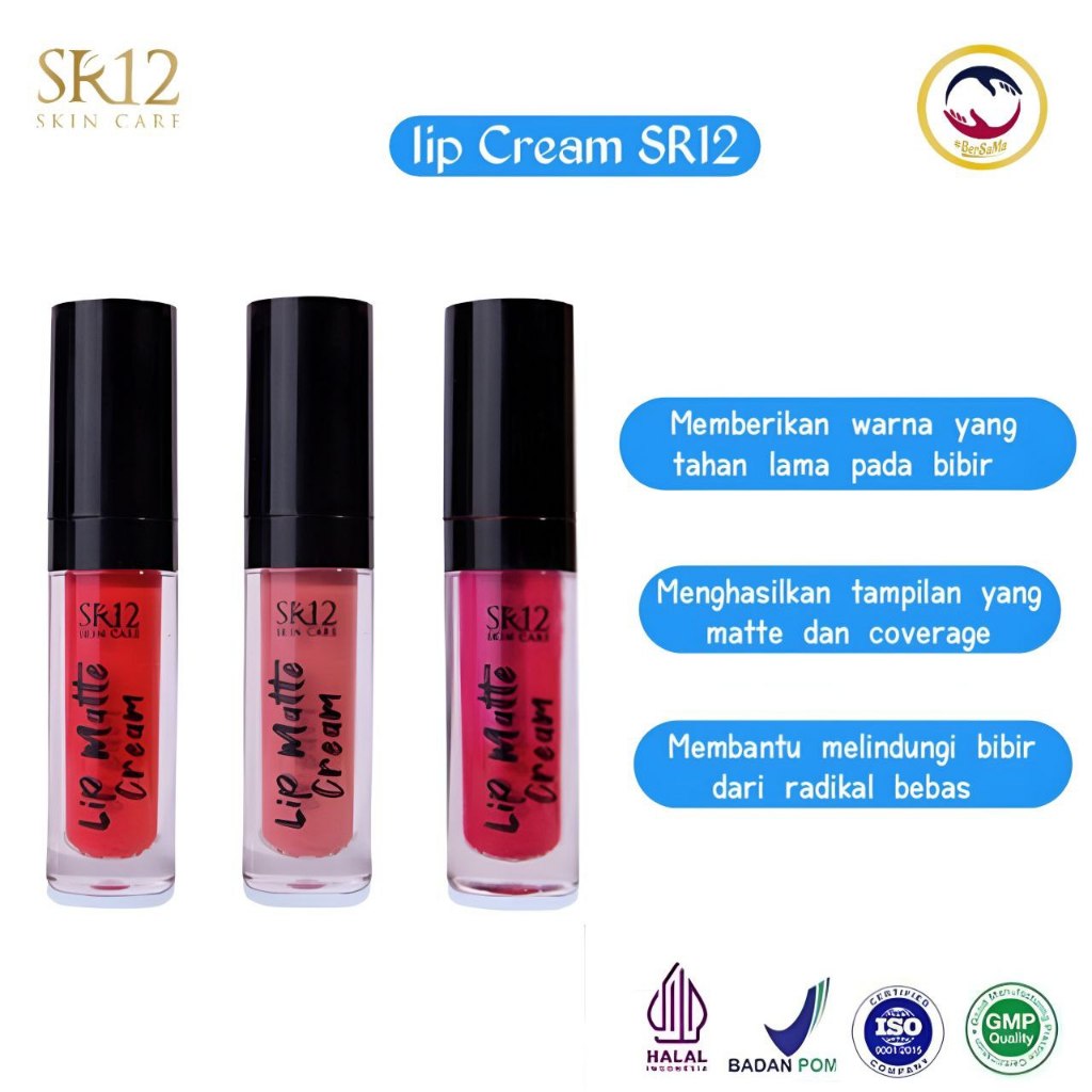 Lip cream sr12 LIPSTIK SR12 Lipstik waterprof Lipcream waterprof Lipstik anti luntur Lipstik tahan l