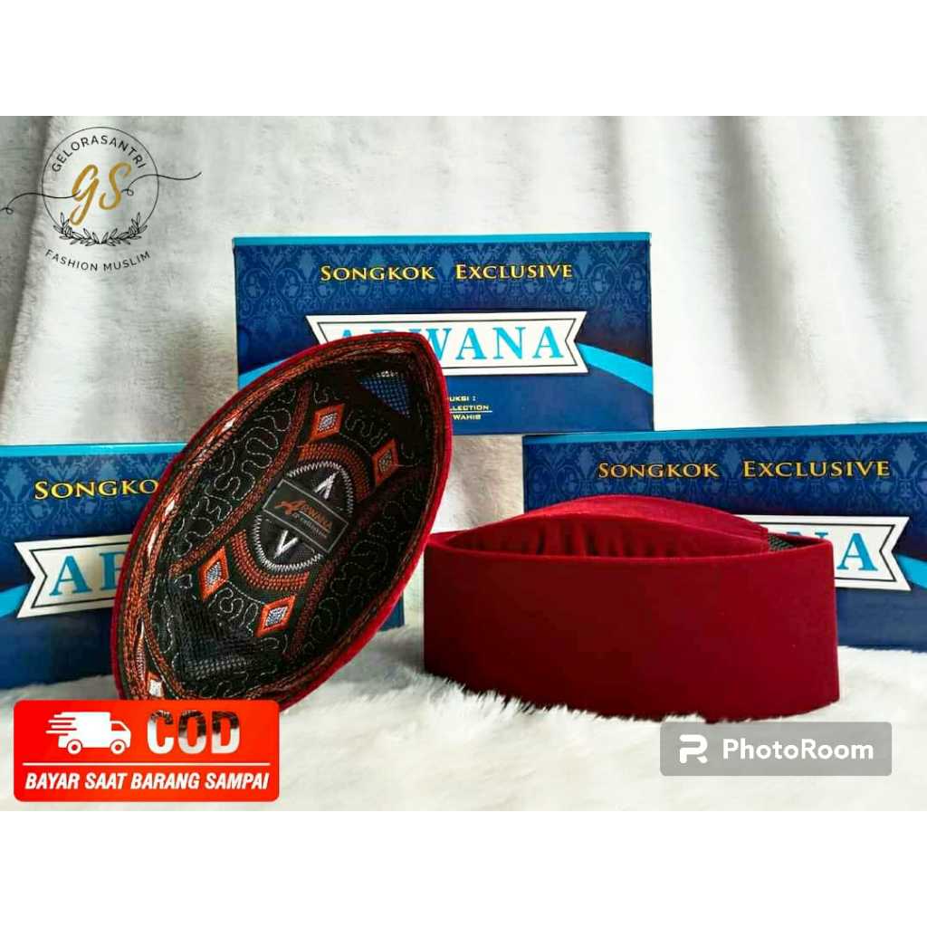 Peci songkok susun ber ac merah maroon, peci songkok arwana no 1-10