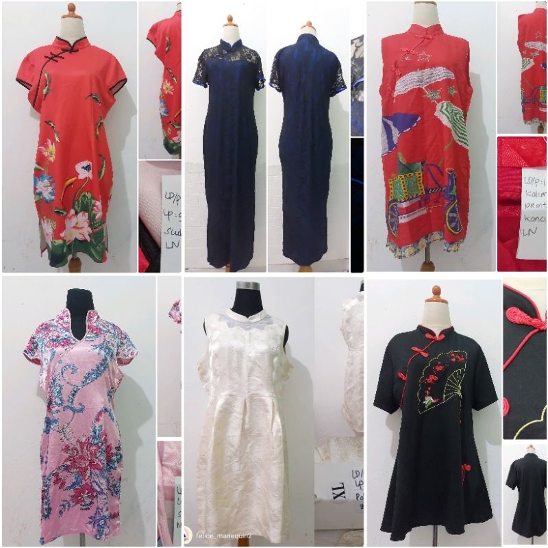 Plus Size Cheongsam Dress/congsam Big Size/Dress Imlek kerah Shanghai Brokat