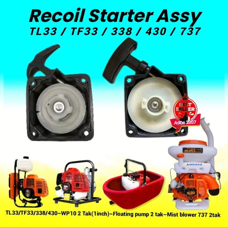 Recoil starter assy/tarikan engkol selah stater mesin potong rumput TL33 TF33 338 for tasco krisbow 
