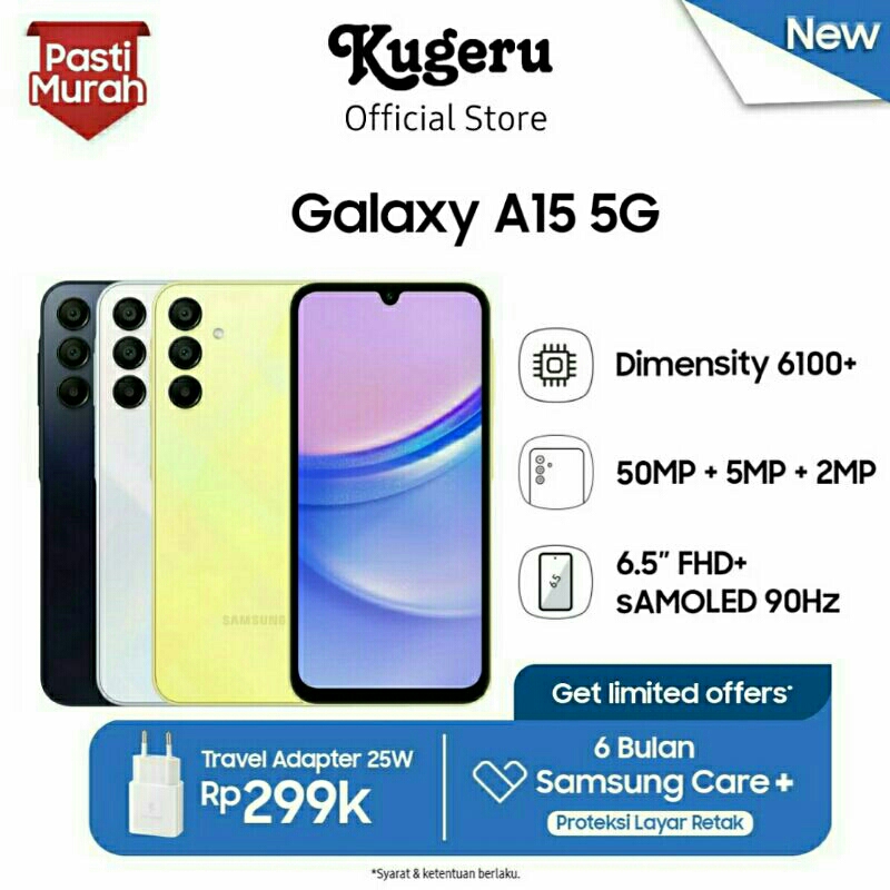 Samsung Galaxy A15 5G RAM 8+8*/256GB Garansi Resmi
