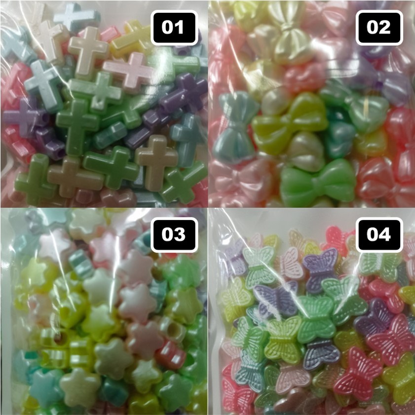 Manik Mute / Warna Pastel / Kilat Mutiara / Model : 01-36 (KIR)