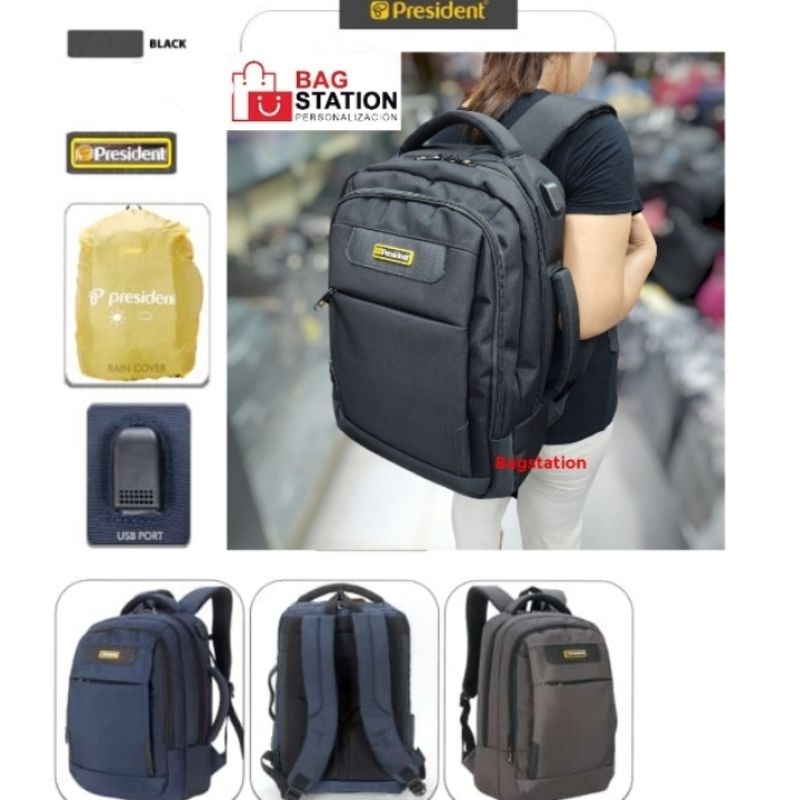TAS RANSEL LAPTOP PRESIDENT USB ORIGINAL BACKPACK PRESIDENT USB ORIGINAL TAS PUNGGUNG TAS PRIA WANIT