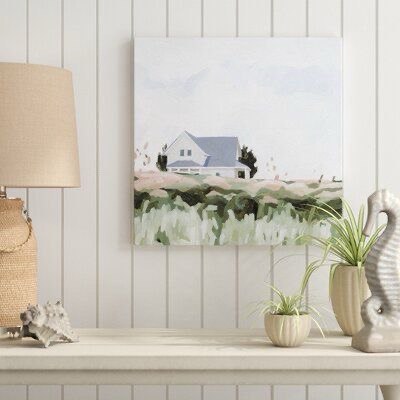 lukisan pemandangan abstrak tone hijau