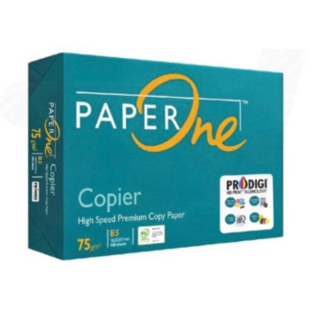 

1 rim 500 lbr Kertas HVS paper one ukuran B5 75GSM