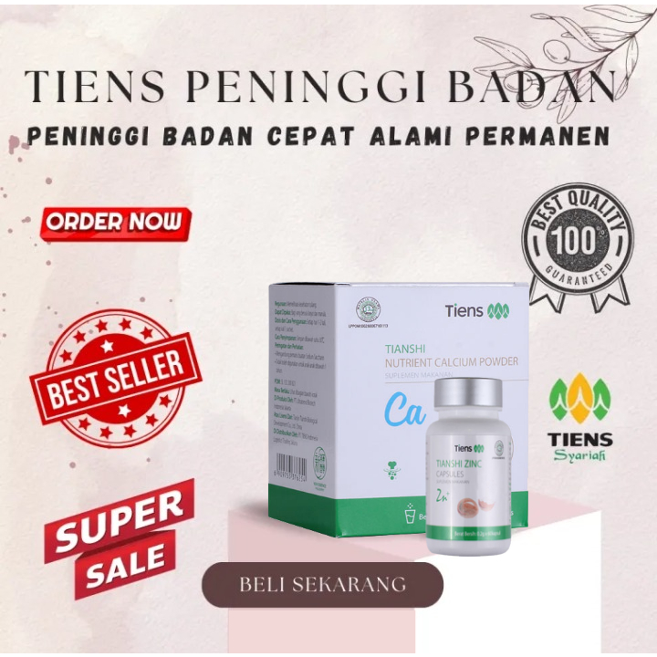 Peninggi Badan Tiens Best Seller Original | Susu Kalsium NHCP dan Zinc Tienshi Original Ampuh - Susu
