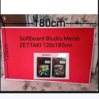 

SOFTBOARD CORK BOARD / PAPAN MADING GANTUNG BLUDRU MERAH ZETTAKI 120X180CM