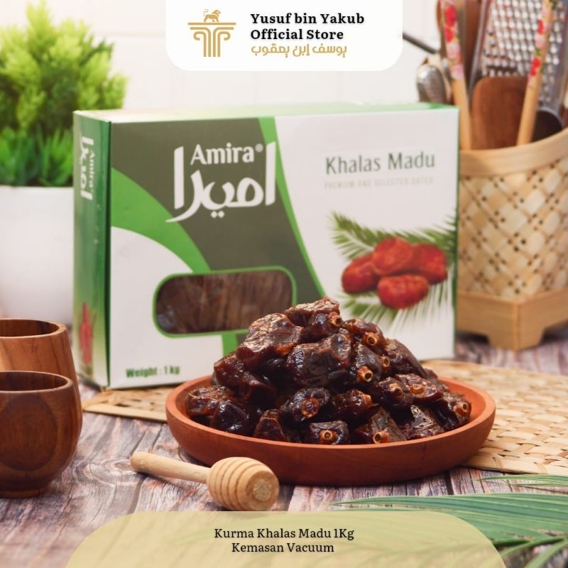 

Kurma Khalas Premium 1KG | Amira Premium Quality Kurma Khalas Madu Madinah