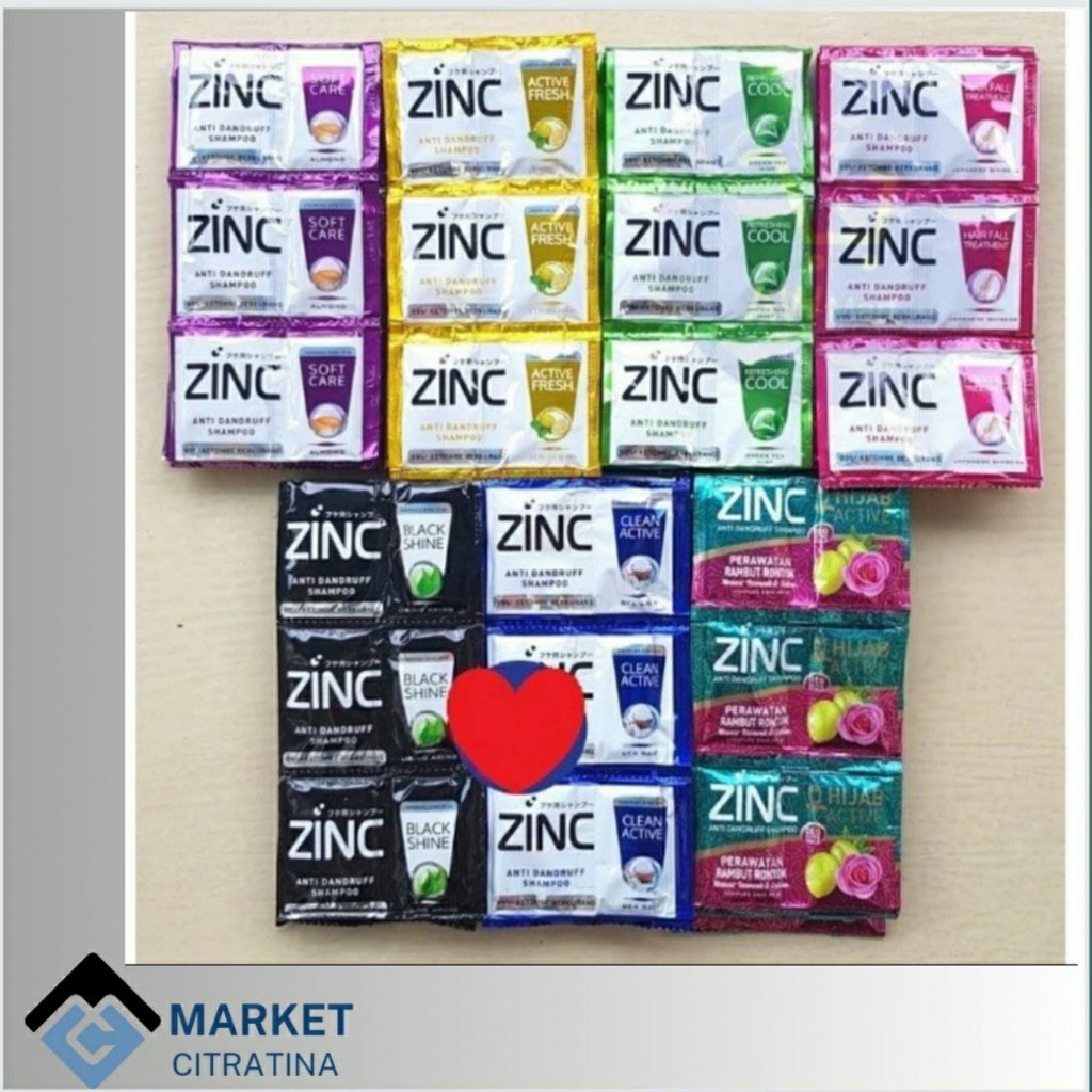 zink Shampoo 1 Sachet 10 ml isi 2 pcs Hijab Perawatan rambut rontok - refreshing cool