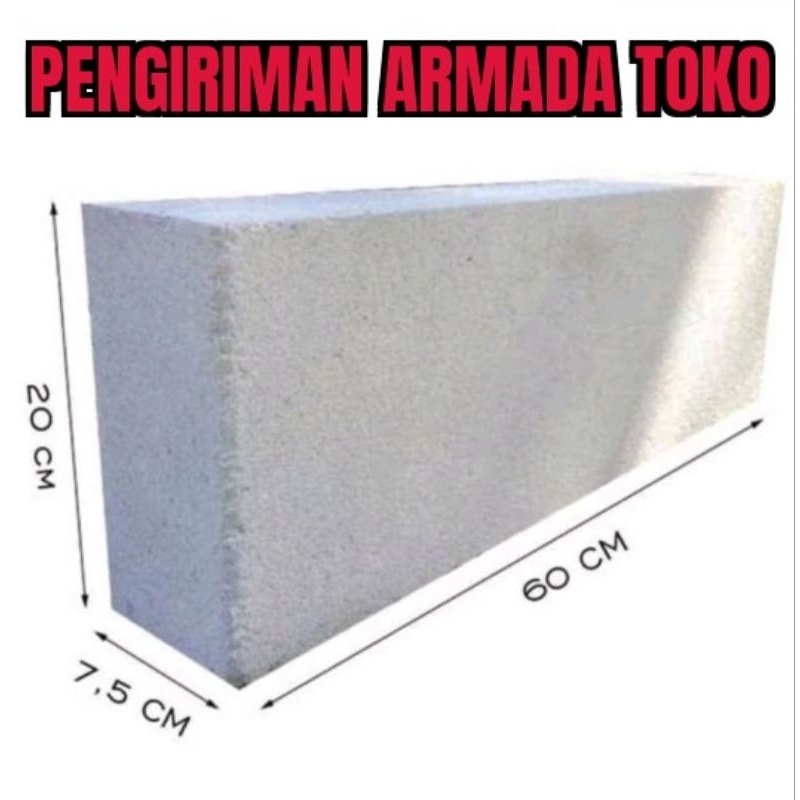 hebel/bata ringan 7,5cm & 10cm/pcs