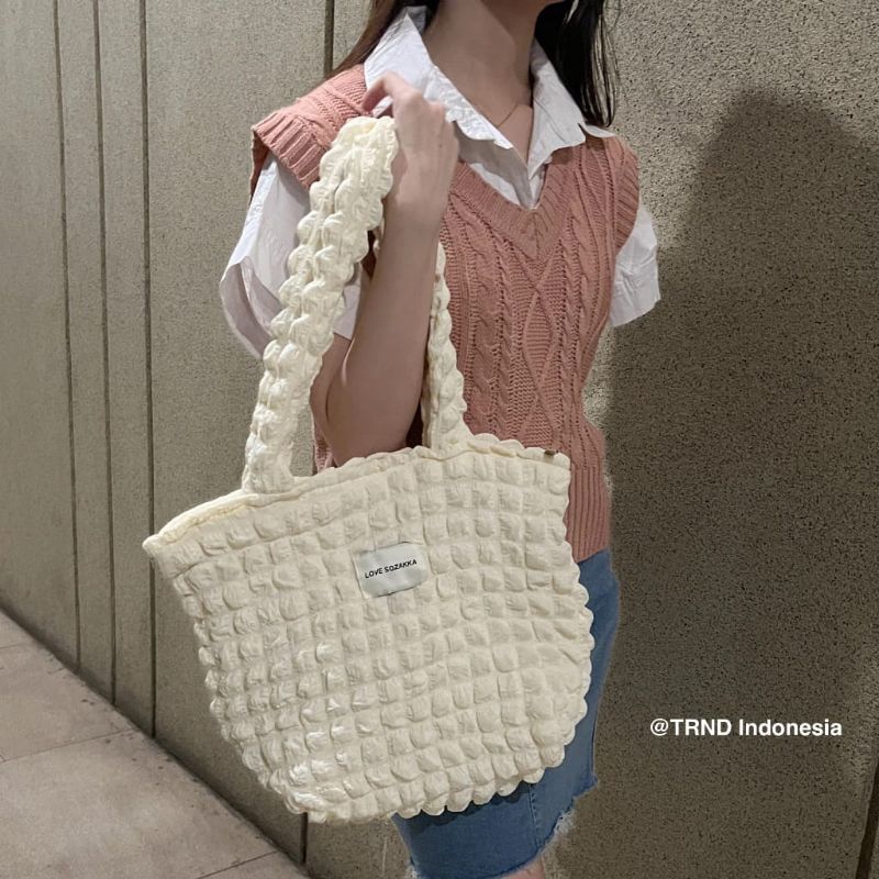 Sozakka Puffy Bag - Tote bag Puffy selempang wanita Tote bag korean style