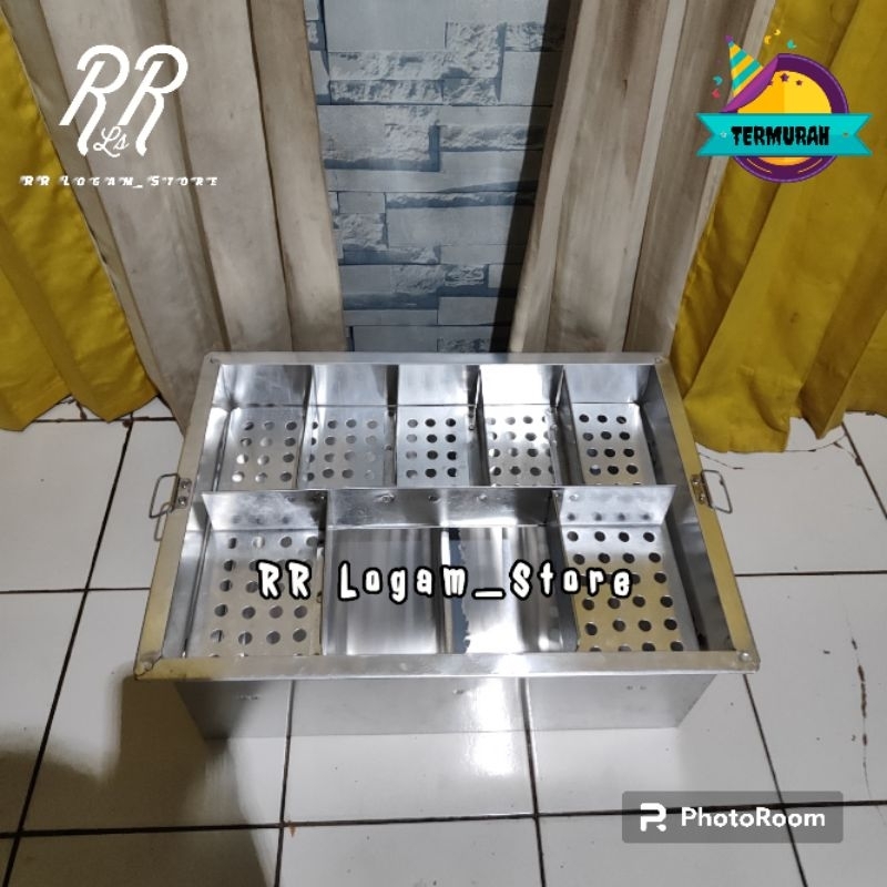 Dandang Bakso prasmanan/Panci pentol bakso ukuran 60cm 7sekat+2kuah bahan Alumunium