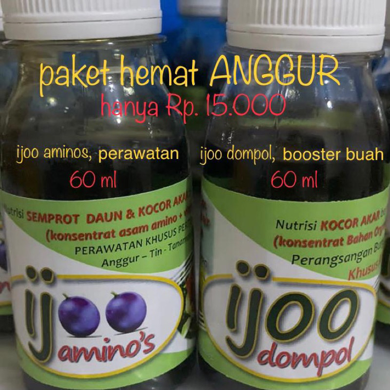 pupuk paket anggur Pertumbuhan & Pembuaham - ijoo aminos & ijoo dompol - organik cair kocot ke akar