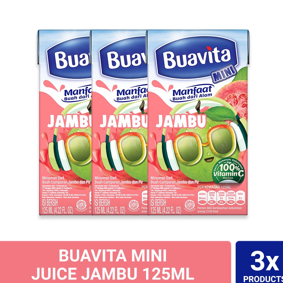 

Ready Stock Buavita Mini Juice Jambu 125ml Triplepack J41