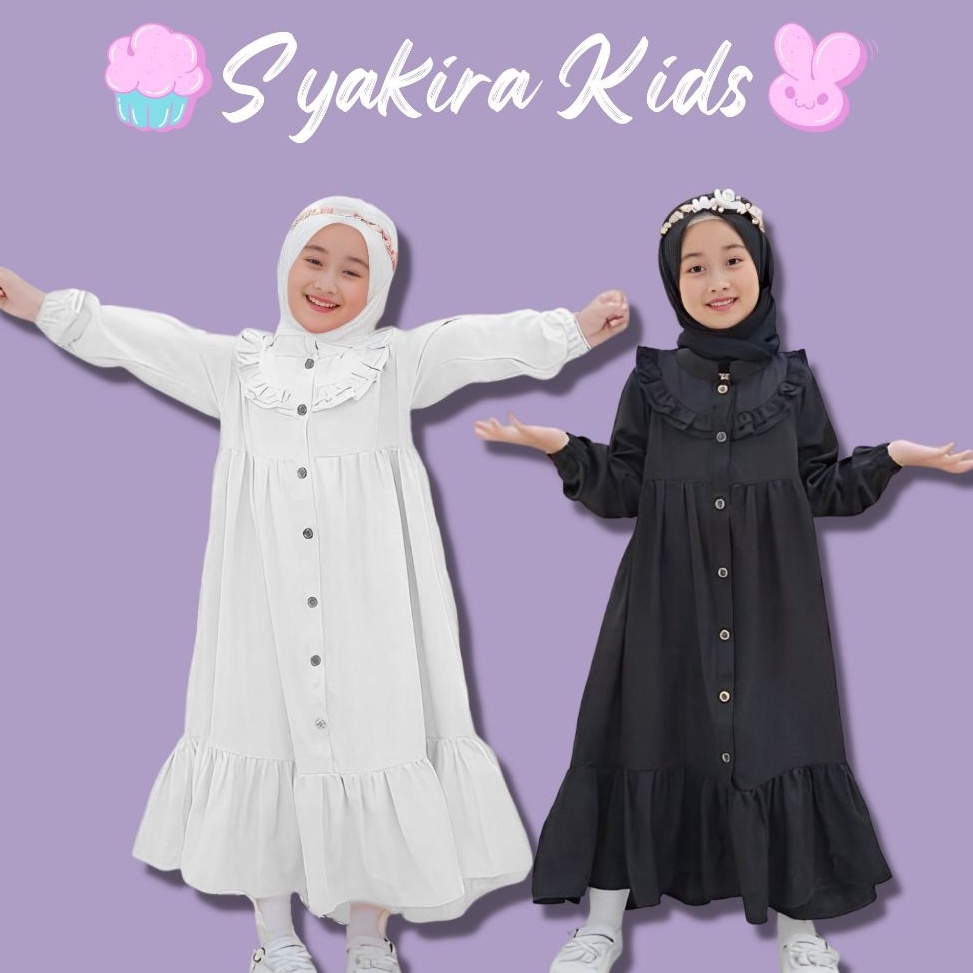 Lariz CodeS8e8D Gamis Putih Anak Perempuan Bahan Crinkle Airflow  Gamis Hitam Crinkle  Dress Putih A