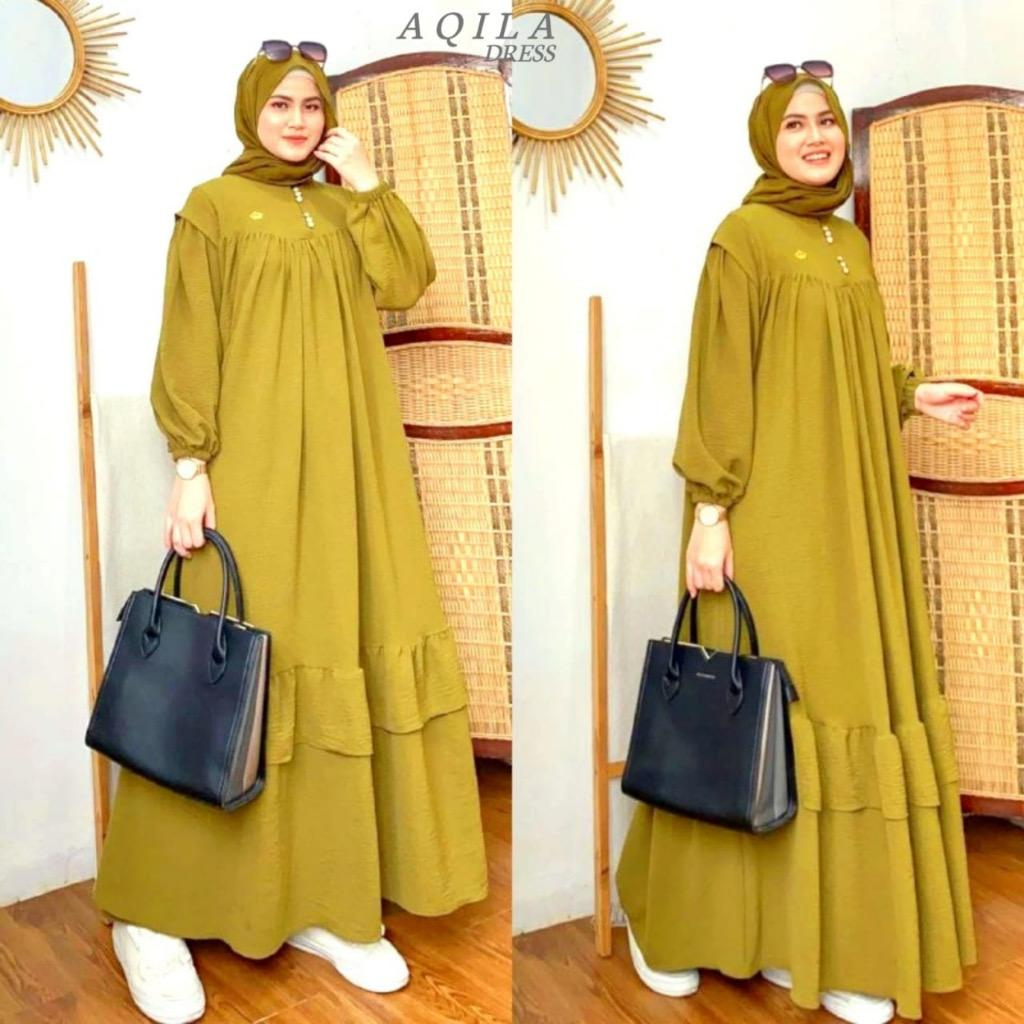 Rpl Dress Formal Kondangan Lemon Lime Simpel Busui Cantik M L XL XXL Terbaru Kekinian