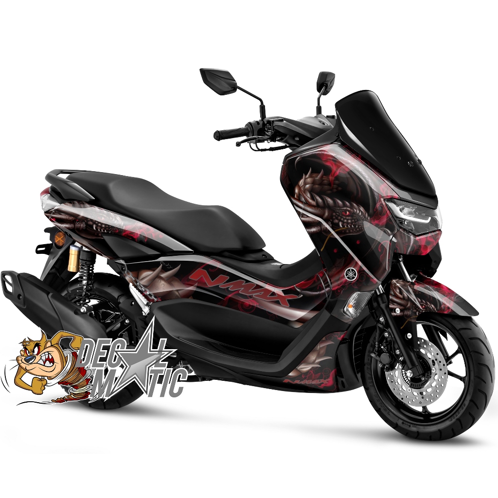 Stiker Decal Full body Sticker Decal Nmax OLD/ NEW / TURBO Hitam - Dragon Heart
