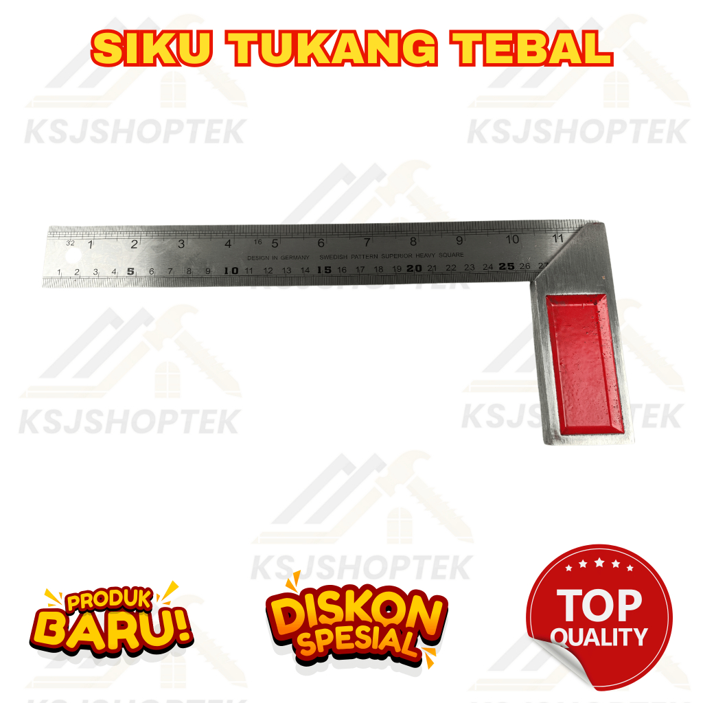 

Penggaris Siku Tukang Pasekon 30 Cm TEBAL Penggaris Try Square / SIKU POJOK 90