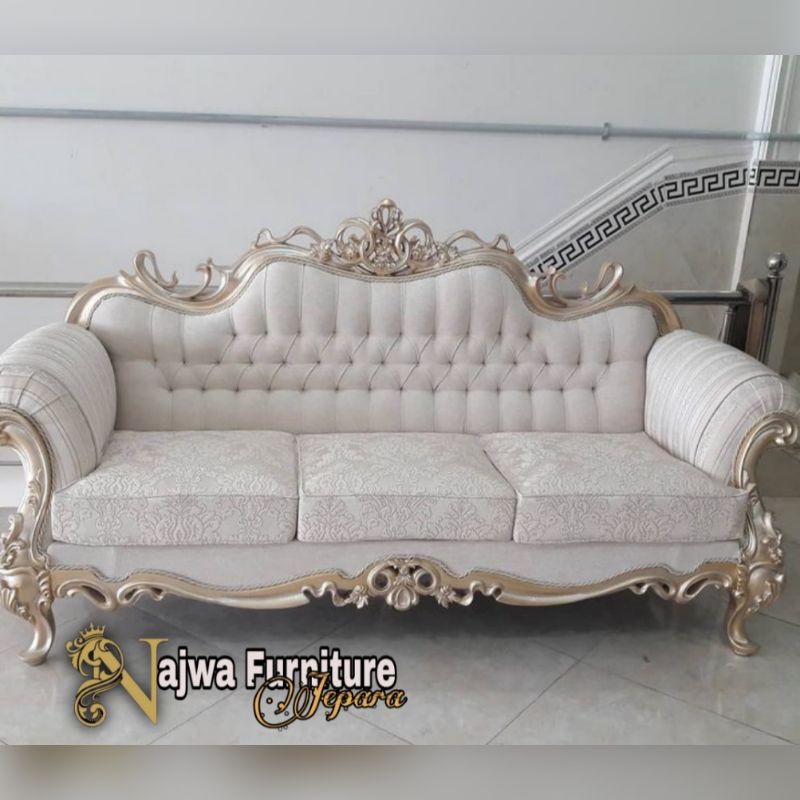 SOFA TAMU UKIR MEWAH SOFA 3 SEATER LUXURY