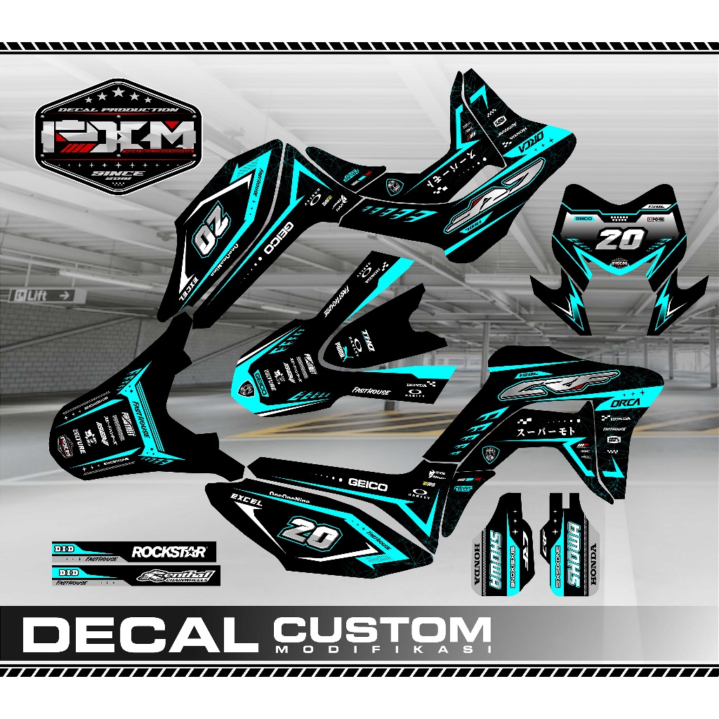 decal crf 150 l full body Tosca, Biru, Merah, Stabilo, dan gradien elegan keren