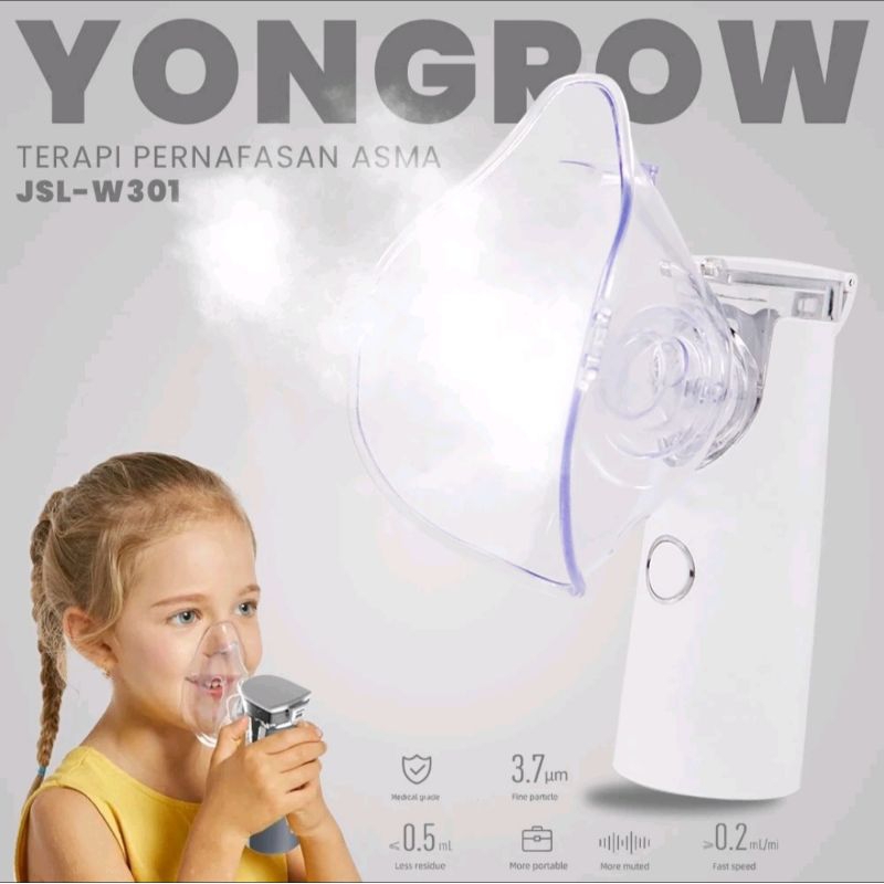 YONGROW Alat Terapi Pernafasan Asma Nebulizer Inhaler Atomizer Anak Dewasa - YK-N2 Alat uap pernapas