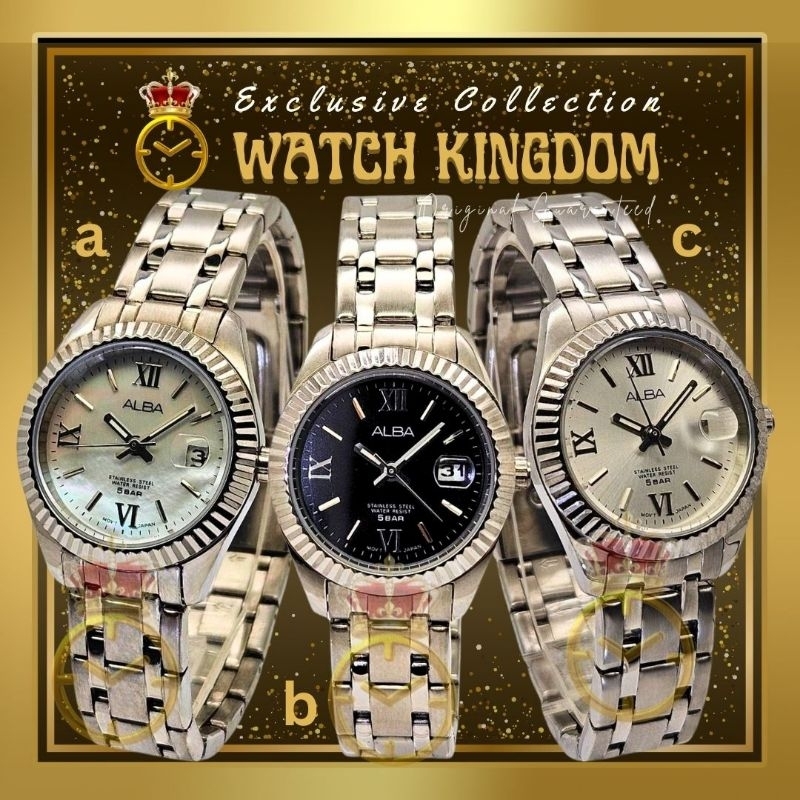 Jam Tangan Wanita Alba Original Tanggal Waterproof Tahan Anti Air Tali Rantai Stainless Arloji Cewek