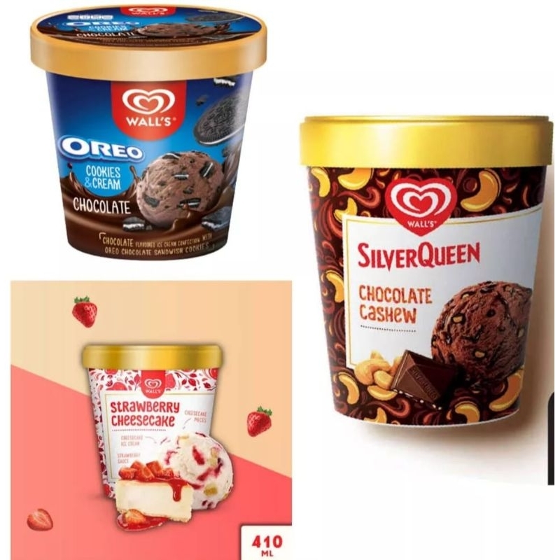 Ice Cream Walls Silverqueen 410ml  / Oreo 410ml