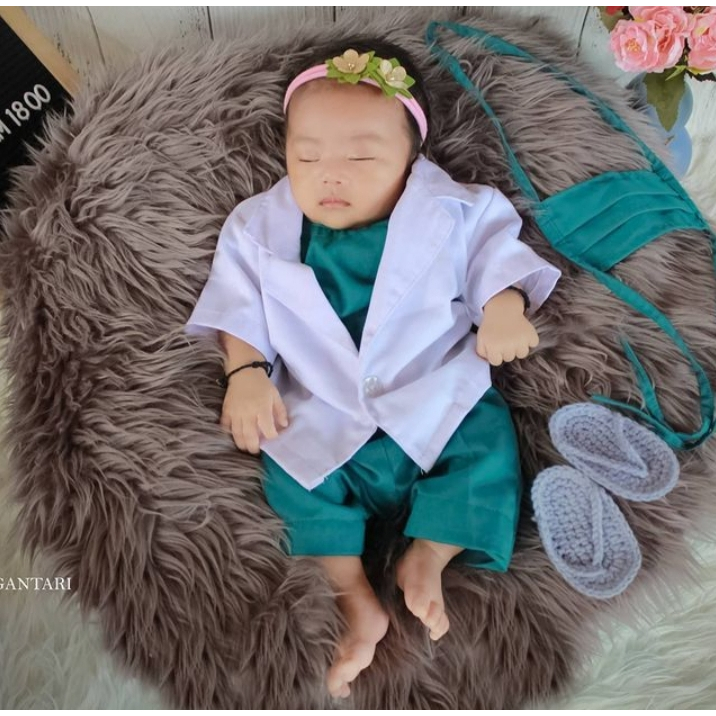 Kostum Bayi Newborn Baju Nakes Seragam Perawat Baju Dokter Anak Kostum Bayi Newborn