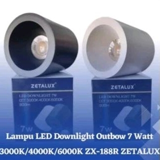 Lampu LED Downlight Outbow 7Watt 3000K/4000K/6500K - Zetalux ZX-188R