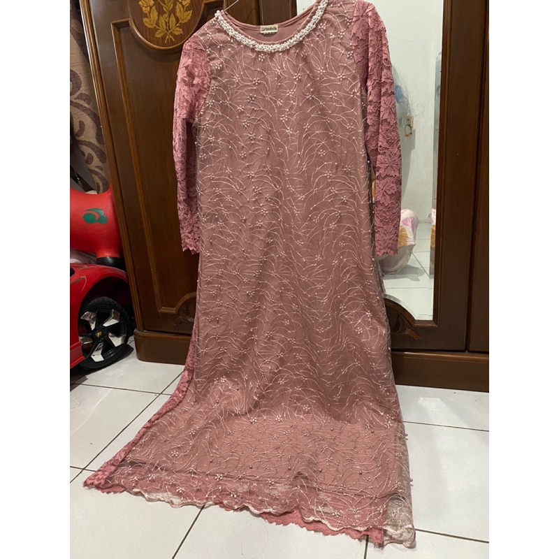 Dress pesta/ kondangan dusty pink Carissa butik
