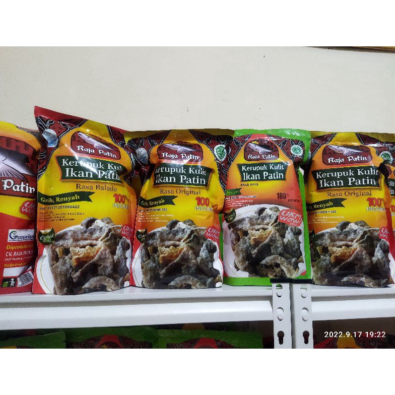 

Kemasan Baru KERUPUK KULIT IKAN PATIN KEMASAN PREMIUM 25g 5W