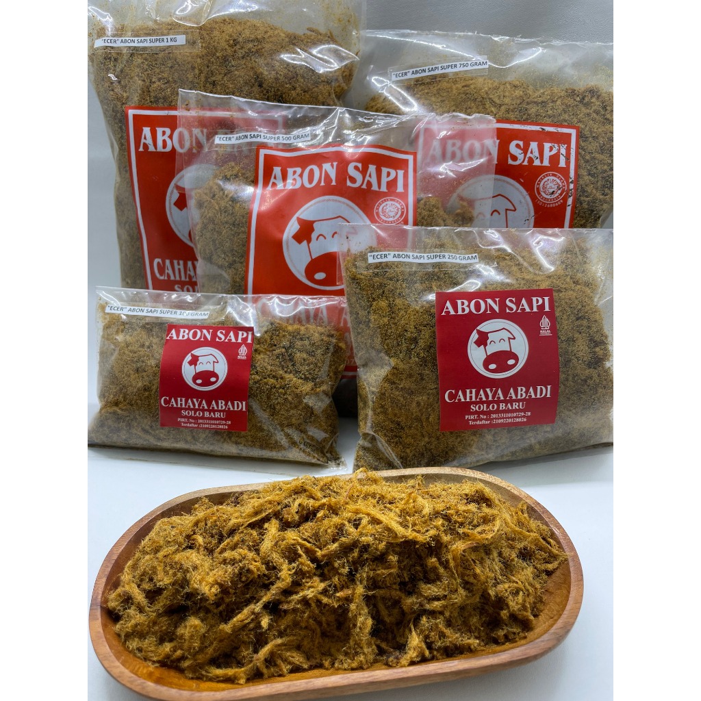 

ECER (100gr, 250gr, 500gr, 750gr, 1kg) Abon Sapi "SUPER" Cahaya Abadi