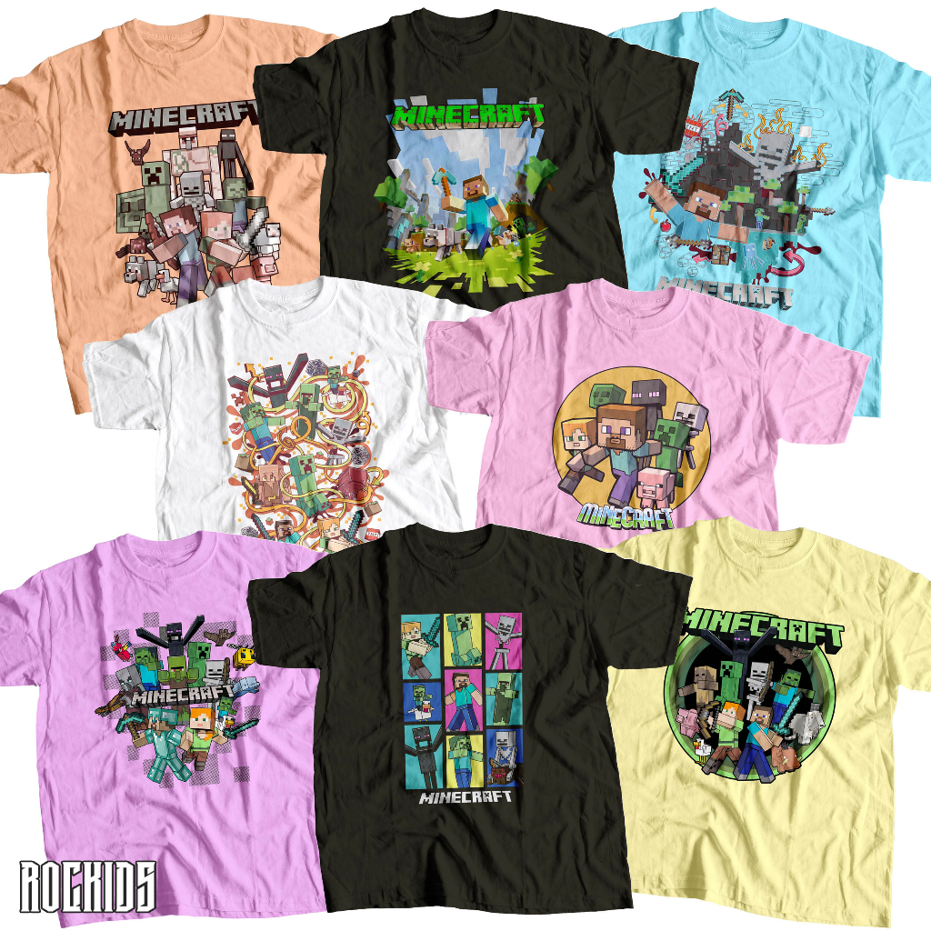minecraft - kids wear - kaos anak minecraft - kaos minecraft anak - minecraft tshirt kids - minecraf
