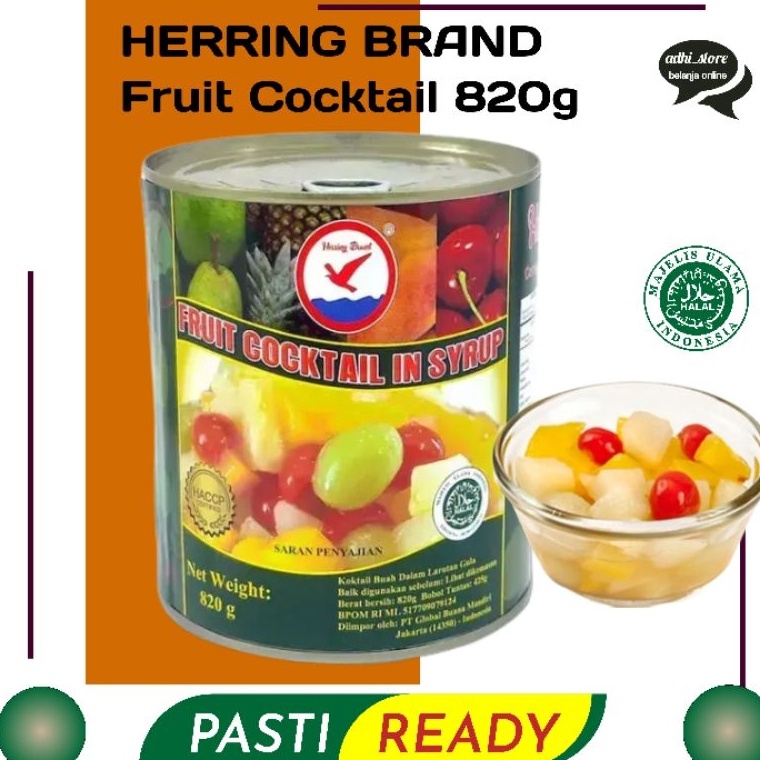 

ZCYB686 PALING AMPUH Herring brand buah campur dalam kaleng cocktail in syrup 82g Satuan