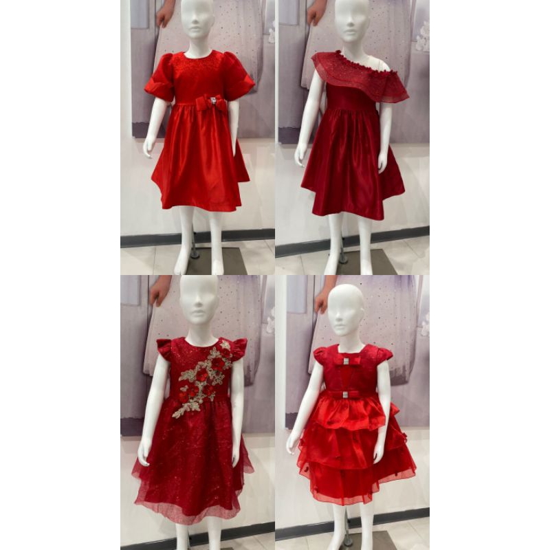 DONITA Dress party anak perempuan Red