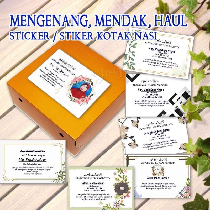 

Cetak Sticker Stiker Mengenang Haul Label Kotak Nasi