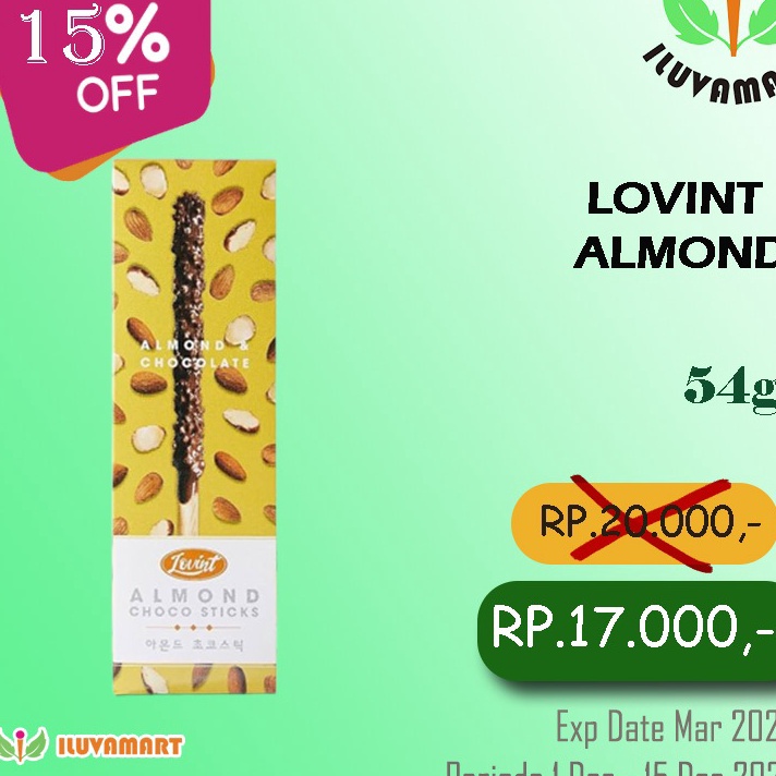 

VKMZ6653 MEGA SALE LOVINT Choco Stick 54gr isi 3pcs Biskuit Stik Coklat Korea Halal