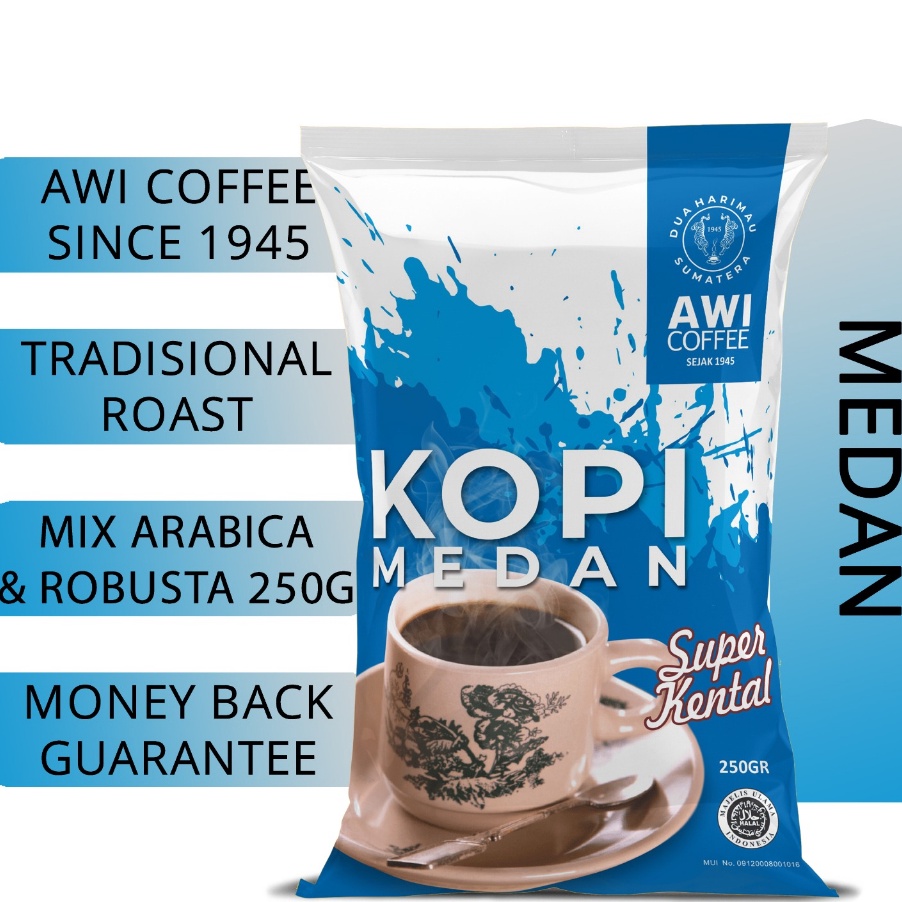 

JSYB5115 Free Ongkir Awi Kopi Medan 25Gr Bubuk Ground Coffee Powder Sidikalang Tradisional Arabica Robusta Blend