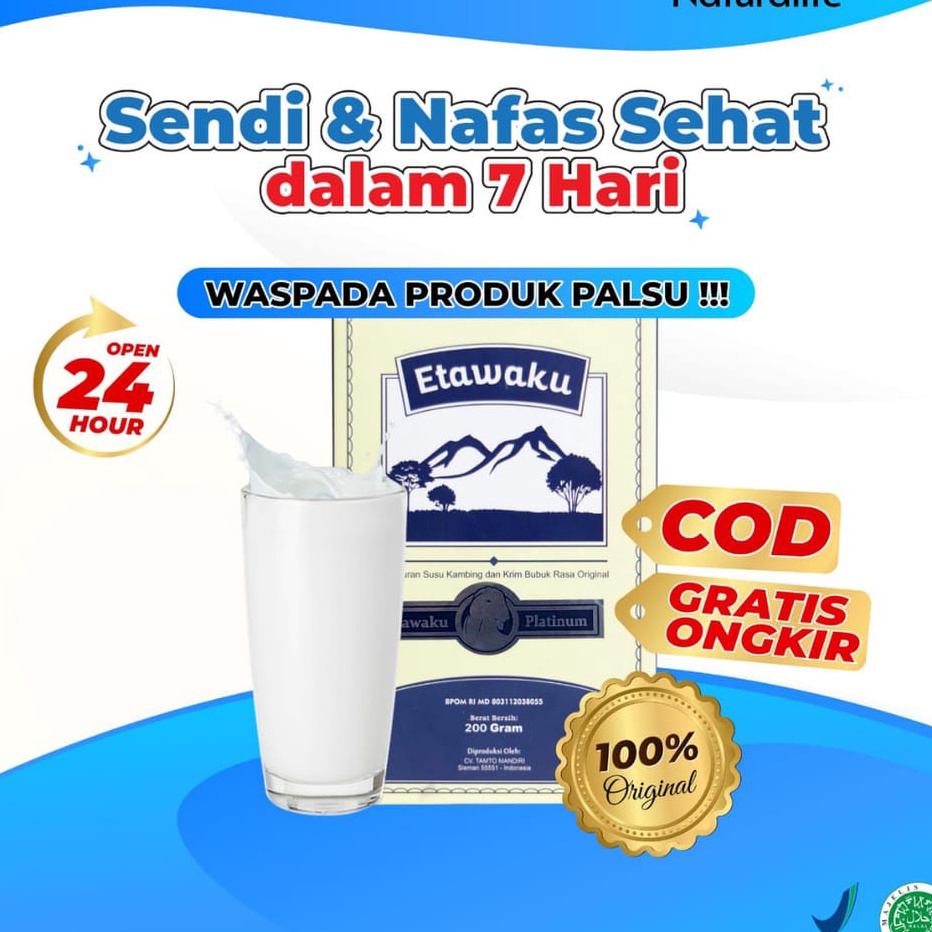 

MBBQ57 55 COD READY STOCK ETAWAKU PLATINUM Susu Kambing Etawa Asli Original Provit Krimer Bubuk Solusi Atasi Masalah Pernapasan Asma Kolesterol Tinggi Kalsium Rendah Lemak Rendah Gula Atasi Gangguan Tulang dan Sendi Osteoporosis Susu Kambing Keseha